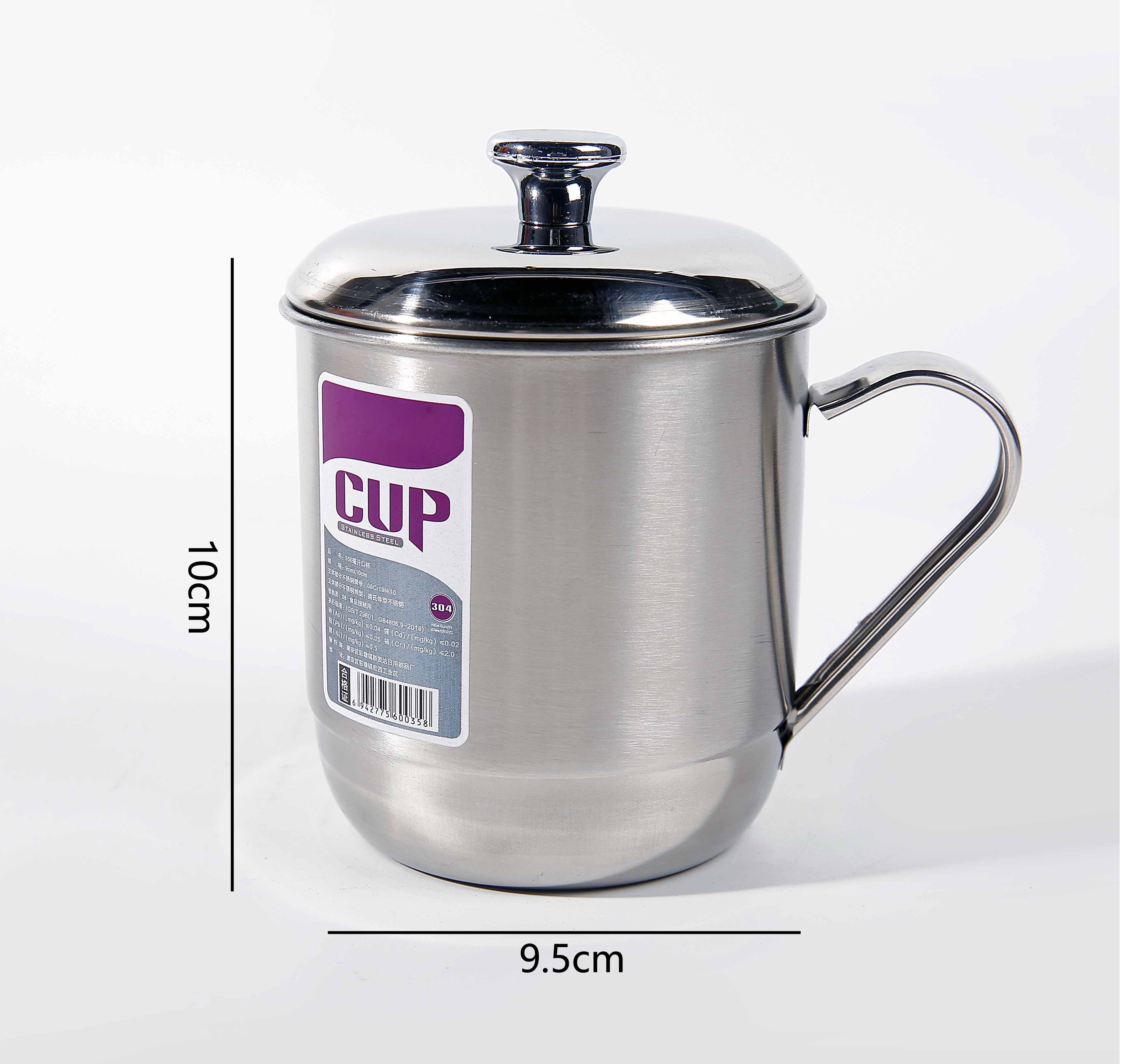 500ml不锈钢9*10带盖口杯/6产品图